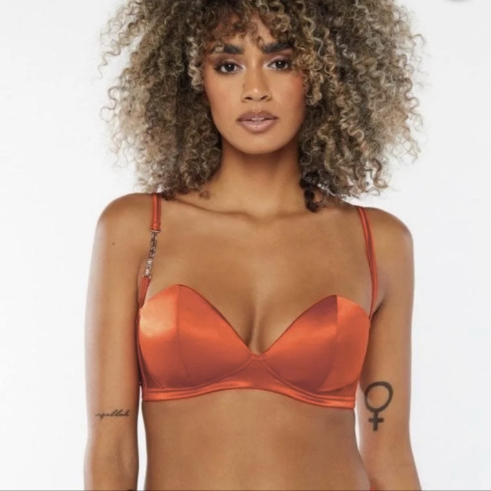 Satin Orange Bra